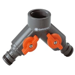 GARDENA 2-weg ventiel 26,5 mm(G 3/4 inch) 21 mm (G 1/2 inch)