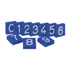 CRS 1 Kokernummer Blauw / Wit Cijfer - Box van 10 Stuks