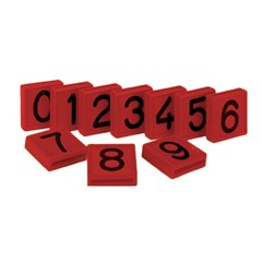 CRS 1 Kokernummer Rood / Zwart Cijfer - Box van 10 Stuks