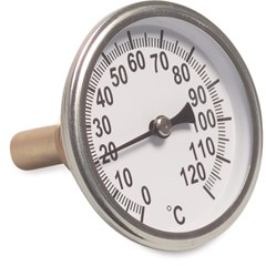Bimetaal wijzerthermometer 63 mm 1/2 inch buitendraad