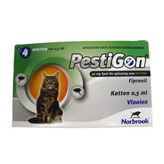 Pestigon Kat Spot-on - 4 Pipetjes - Tegen Vlooien