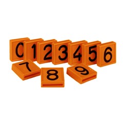 CRS 1 Kokernummer Oranje / Zwart Cijfer - Box van 10 Stuks