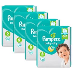 Pampers Baby Dry Maat 6, 4x26 Stuks