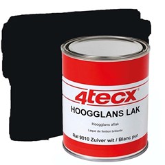 4Tecx Aflakverf Hoogglans - Ral 9005 Gitzwart - 0,75 Liter