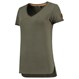 Tricorp Dames T-Shirt Premium 104006 180gr Slim Fit V-Hals Army Maat L