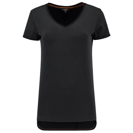 Tricorp Dames T-Shirt Premium 104006 180gr Slim Fit V-Hals Zwart Maat M