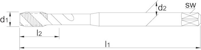 Machinetap HSS metrisch DIN 371 voor blinde gaten M4