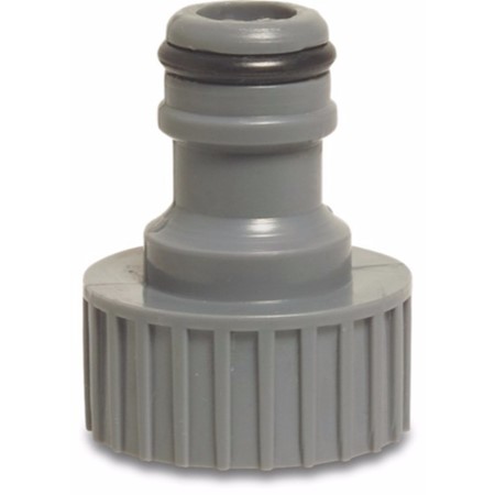 Hydro-Fit Kraanaansluiting PVC-U 3/4 inch binnendraad x mannelijk klik grijs