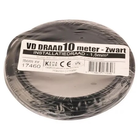 VD-Draad 1,5 mm² Zwart - 10 Meter