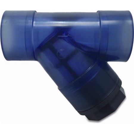 Filter vuilvanger PVC-U 75 mm lijmmof 10bar 1000micron RVS gaas transparant