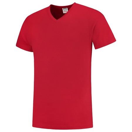Tricorp T-Shirt Casual 101005 160gr Slim Fit V-Hals Rood Maat 4XL