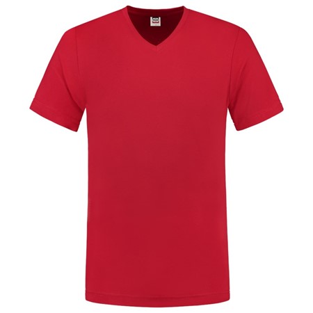Tricorp T-Shirt Casual 101005 160gr Slim Fit V-Hals Rood Maat M