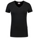 Tricorp Dames T-Shirt Casual 101008 190gr Slim Fit V-Hals Zwart Maat M