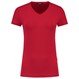 Tricorp Dames T-Shirt Casual 101008 190gr Slim Fit V-Hals Rood Maat M