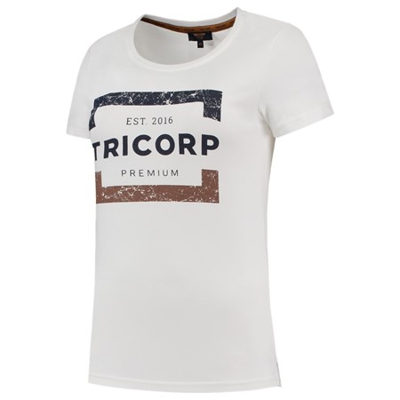 Tricorp Dames T-Shirt Premium 104004 180gr Slim Fit Brightwhite Maat M
