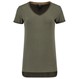 Tricorp Dames T-Shirt Premium 104006 180gr Slim Fit V-Hals Army Maat M