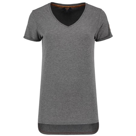 Tricorp Dames T-Shirt Premium 104006 180gr Slim Fit V-Hals Stonemel Maat M