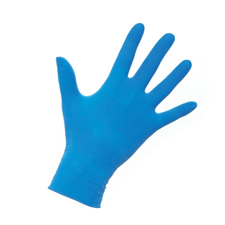 Werkhandschoenen latex blauw poedervrij AQL 1,5 - 100 stuks L