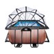 EXIT Opzetzwembad Wood Bruin Met Overkapping en Warmtepomp Rechthoek - 400 x 200 x 100 cm