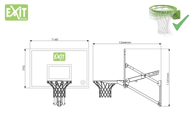 EXIT Galaxy Basketbalbord Met Dunkring