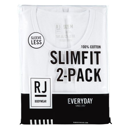 RJ Everyday 2-Pack Hemd Ronde Hals Assen Wit - Maat L