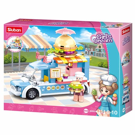 Sluban Girl's Dream Hamburger Wagon M38-B0993B