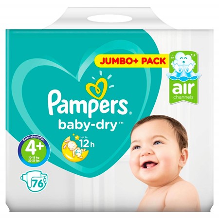 Pampers Baby Dry Maat 4+ 76 Stuks