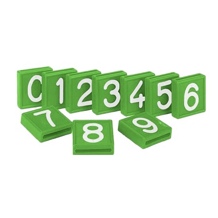 CRS 1 Kokernummer (Groen / Wit Cijfer / Nummer 3) - Box A 10 Stuks