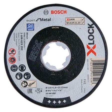 Bosch Doorslijpschijf X-Lock (Expert for Metal) 115 x 1,6 x 22,2 MM - Metaal