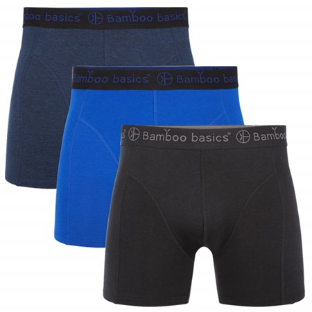 Bamboo Basics Boxershort Rico 3-Pack Zwart, Navy En Blauw Maat L