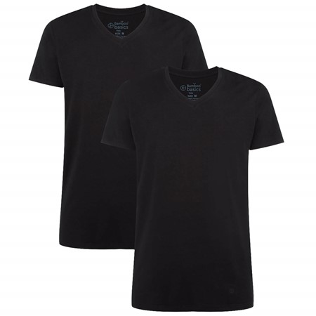 Bamboo Basics T-Shirt Velo 2-Pack Zwart Maat L