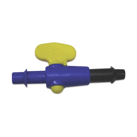 Mini plugkraan PP 5 mm slangtule 2bar blauw/geel
