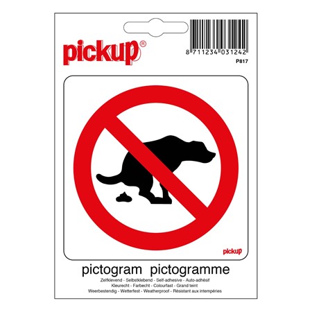 Pickup Pictogram 10x10cm Hier Geen Hondepoep