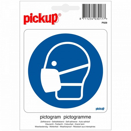 Pickup Pictogram 10 x 10 CM - Mondkapje Dragen Verplicht