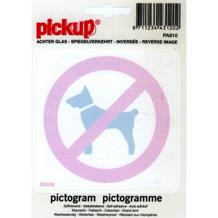 Pickup Pictogram Vinyl (Achter Glas) - 10 x 10 CMVerboden Voor Honden